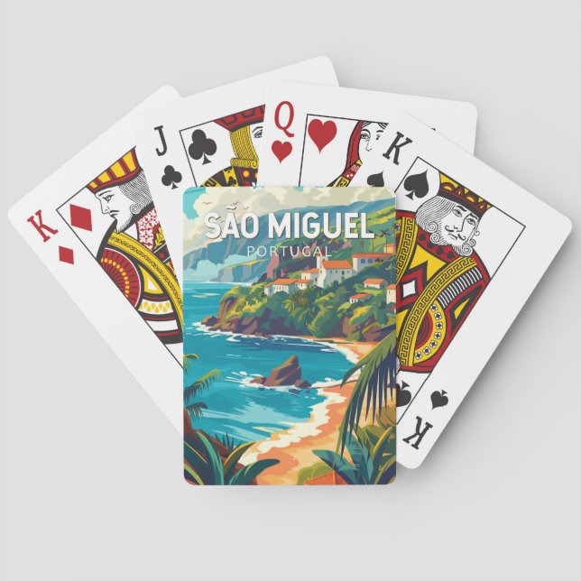 Jeu De Cartes Sao Miguel Island Portugal Travel Art (dos)