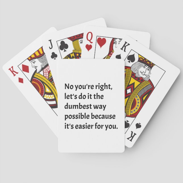Jeu De Cartes Sarcastique drôle Humour idiot (dos)