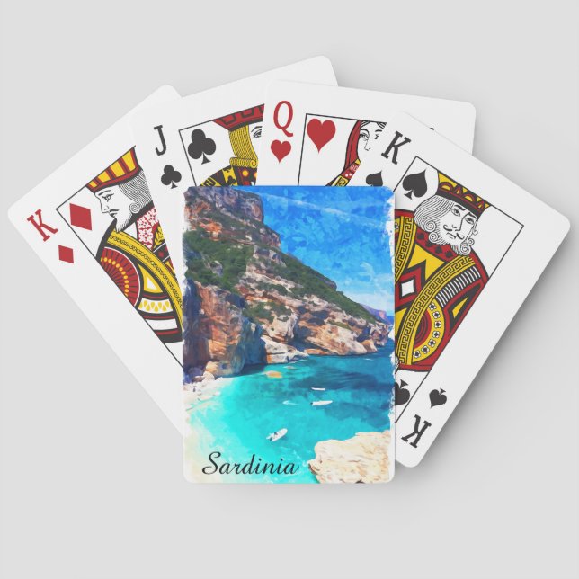 Jeu De Cartes Sardaigne Italie Paysage méditerranéen (dos)