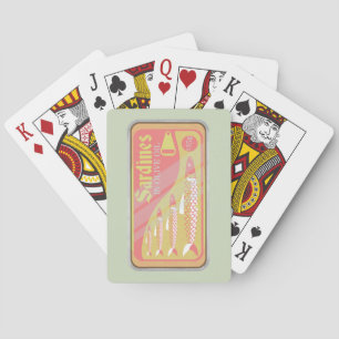 Jeu De Cartes Sardines en style poster rétro