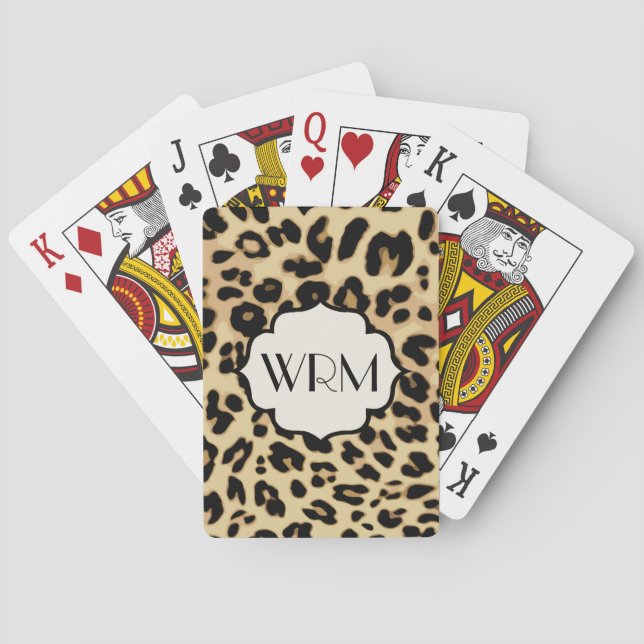 Jeu De Cartes Sassy Empreinte de léopard Monogramme (dos)