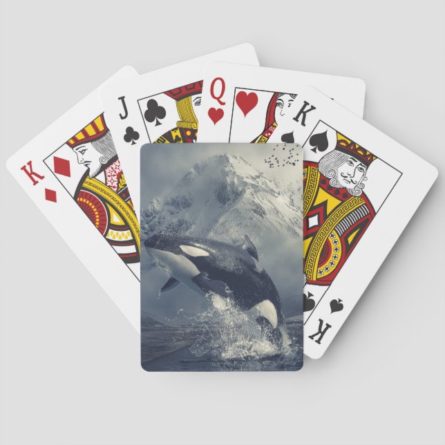 Jeu De Cartes Sauts de baleines tueuses sauvages (dos)