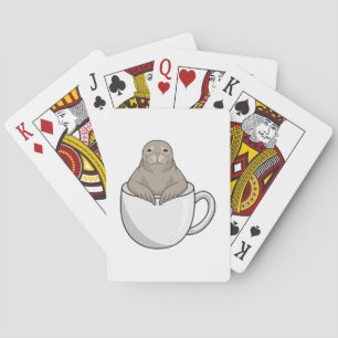 Jeu De Cartes Sceau avec tasse de café