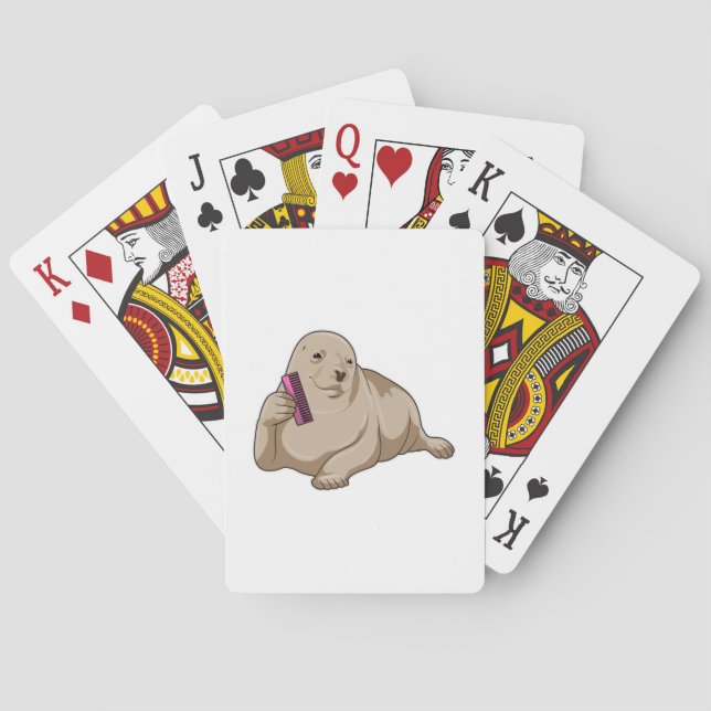 Jeu De Cartes Sceau comme coiffeur avec peigne (dos)