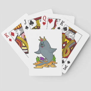 Jeu De Cartes Sceau roi avec couronne