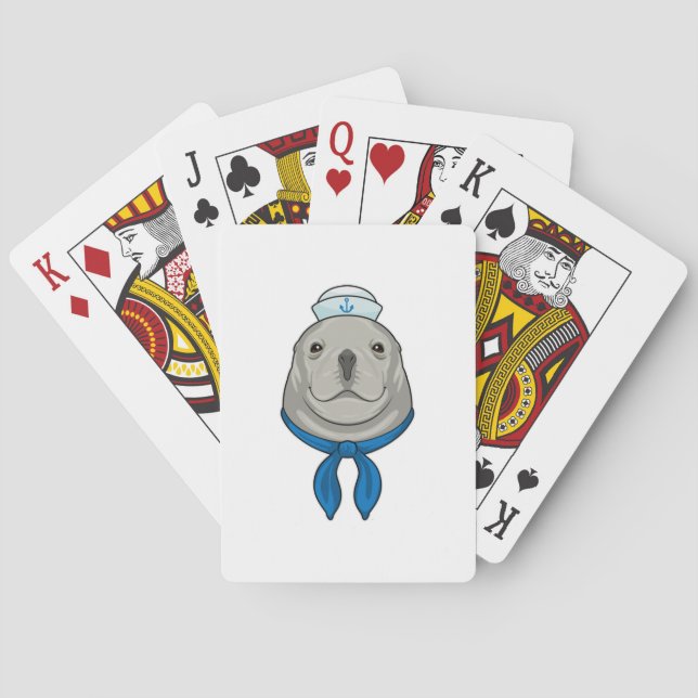 Jeu De Cartes Sceller comme marin avec casquette marin (dos)