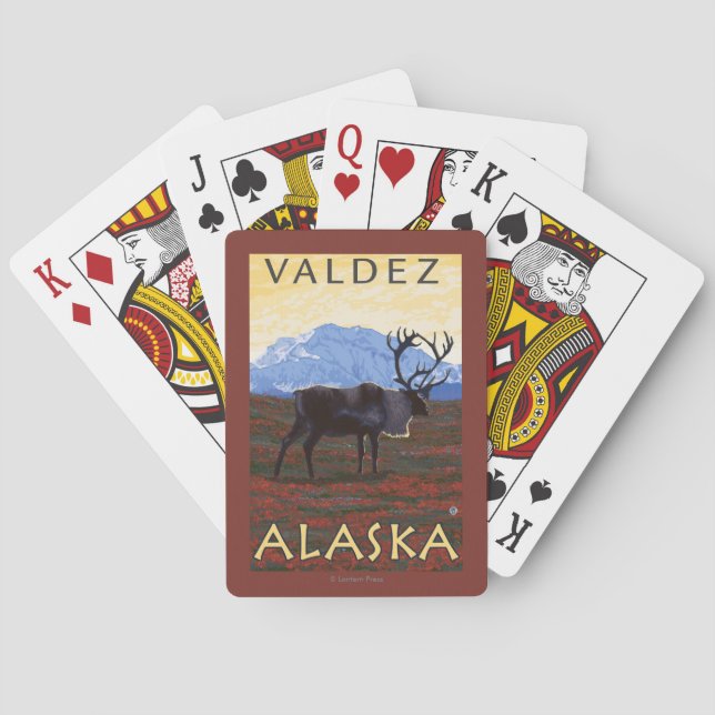 Jeu De Cartes Scène de caribou - Valdez, Alaska (dos)