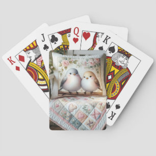 Jeu De Cartes Scène de courtepointe florale de tourtereaux Cotta