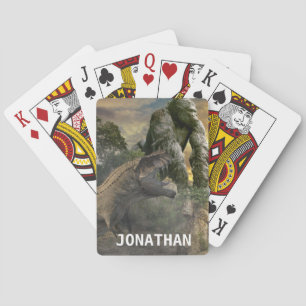 Jeu De Cartes Scène de fantaisie Gorille Tyrannosaurus Dinosaure