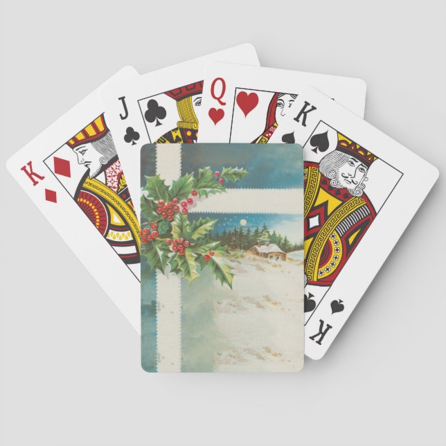 Jeu De Cartes Scène de Noël Hiver de neige blanche (dos)