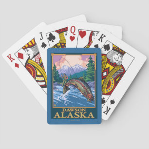 Jeu De Cartes Scène de pêche de mouche - Dawson, Alaska