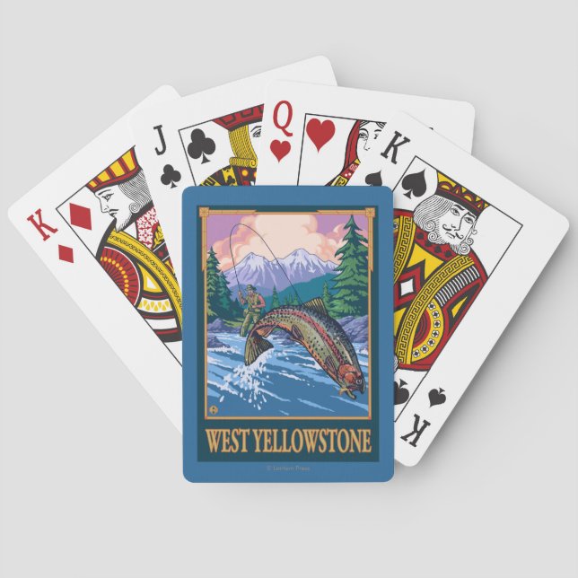 Jeu De Cartes Scène de pêche de mouche - Yellowstone occidental (dos)