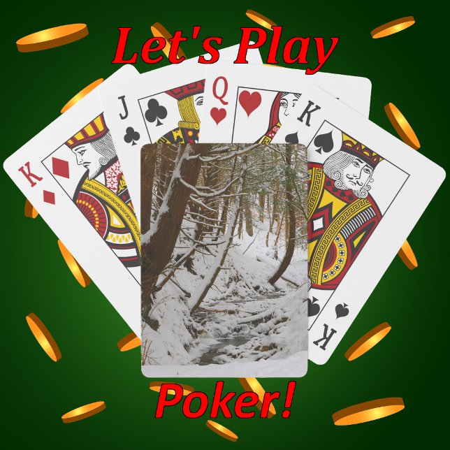 Jeu De Cartes Scène du ruisseau couvert de neige dans la forêt d (Créateur téléchargé)