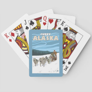 Jeu De Cartes Scène Sledding de chien - cari, Alaska