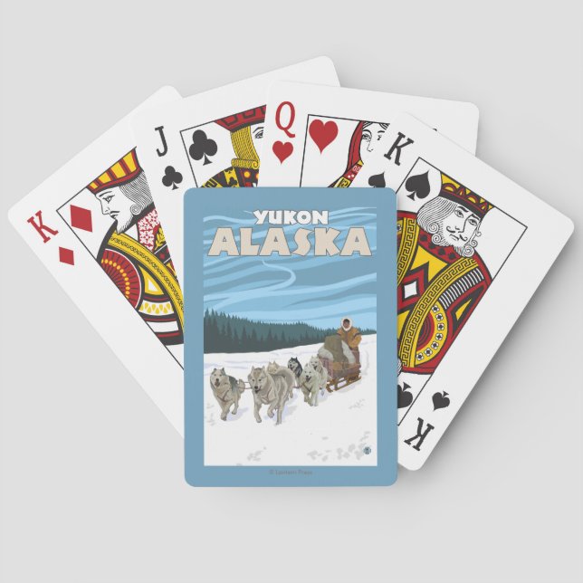 Jeu De Cartes Scène Sledding de chien - le Yukon, Alaska (dos)