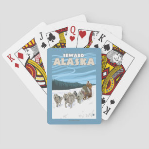 Jeu De Cartes Scène Sledding de chien - Seward, Alaska