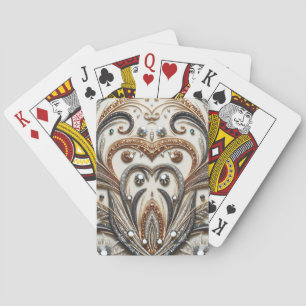 Jeu De Cartes Schéma floral brillant avec pierre de gemme
