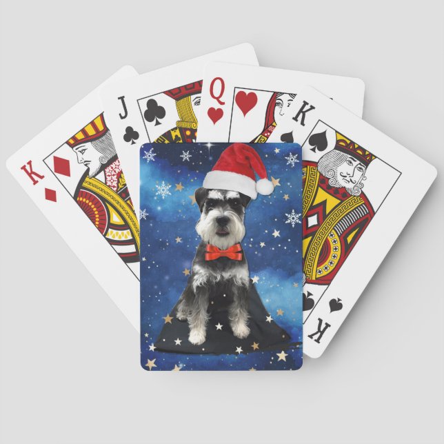 Jeu De Cartes Schnauzer de Noël (dos)
