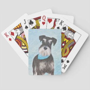 Jeu De Cartes Schnauzer (Miniature) Peinture - Joli chien origin