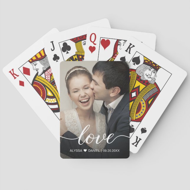 Jeu De Cartes Script d'amour moderne Photo personnalisée simple (dos)
