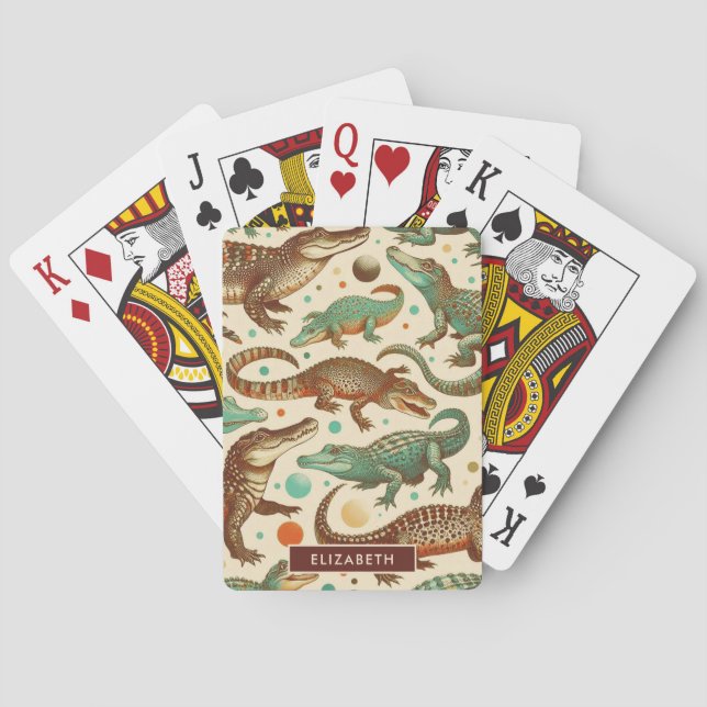 Jeu De Cartes Seamlees d'alligator vintages (dos)