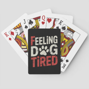 Jeu De Cartes Sentiment Chien fatigué Funny Retro Vintage