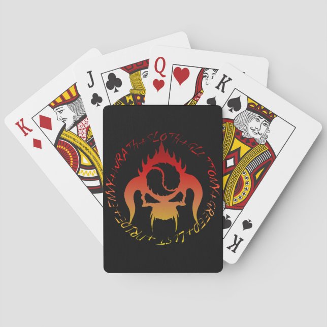 Jeu De Cartes Sept cartes de jeu de péchés mortels (dos)