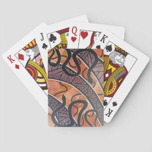 Jeu De Cartes Serpent aborigène australien jouant aux cartes