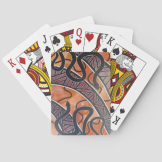 Jeu De Cartes Serpent aborigène australien jouant aux cartes
