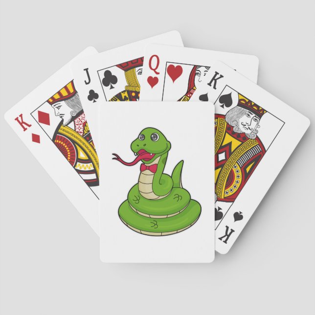 Jeu De Cartes Serpent avec cravate de cabot (dos)
