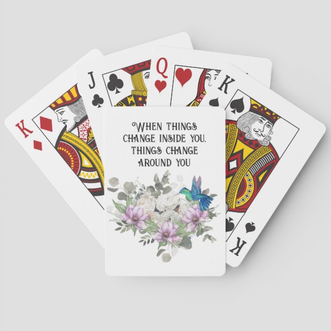 Jeu De Cartes Shabby chic flowers art and selflove quote (dos)
