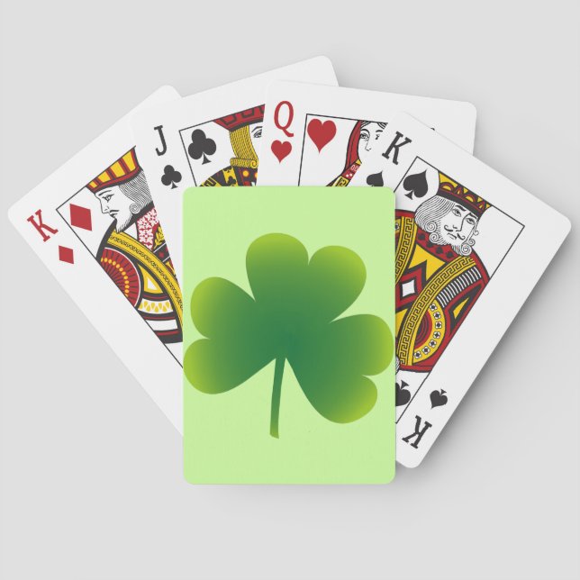 Jeu De Cartes Shamrock de la Saint Patrick (dos)