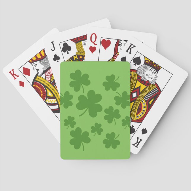 Jeu De Cartes Shamrock de la Saint Patrick Motif Clover (dos)