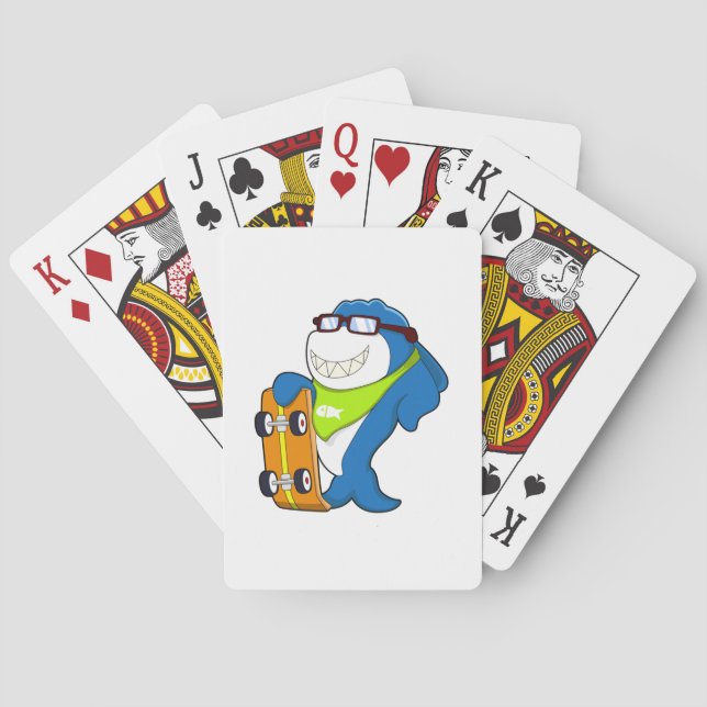 Jeu De Cartes Shark as Skater with Skateboard (dos)