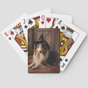 Jeu De Cartes Shetland Sheepdog Citrouille Halloween effrayant