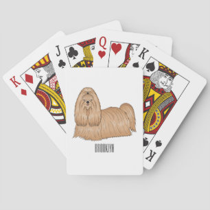 Jeu De Cartes Shih tzu long hair dog cartoon illustration