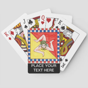 Jeu De Cartes Sicile Trinacria Méduse PERSONNALISÉ