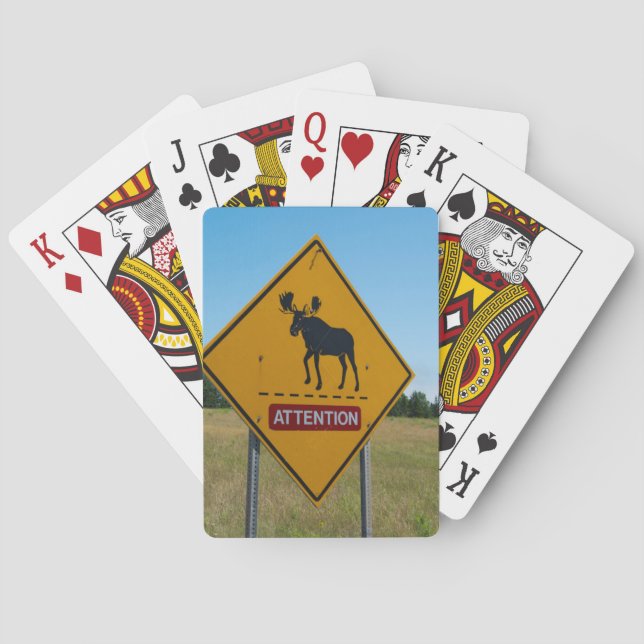 Jeu De Cartes Signal d'avertissement de l'orignal (dos)