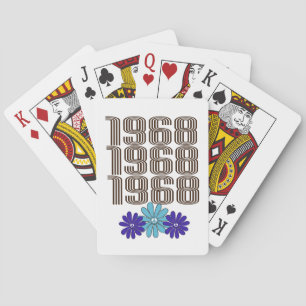 Jeu De Cartes Signal de paix Hippie Fleur Power 1968 Aqua Purple