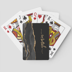 Jeu De Cartes Signature personnalisée Porte d'or noir