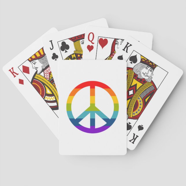Jeu De Cartes Signe de paix arc-en-ciel (dos)