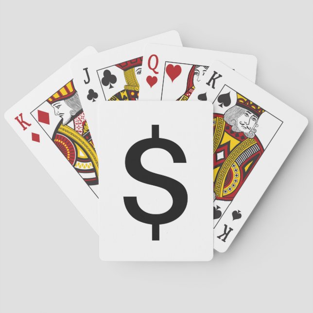Jeu De Cartes Signe dollar | Alphabet moderne simple (dos)
