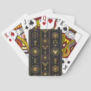 Jeu De Cartes Signe du zodiaque en or noir (1)