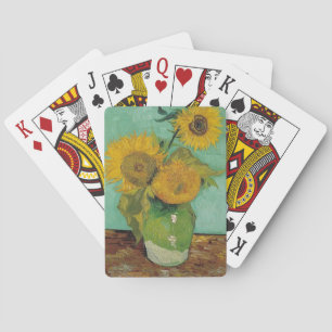 Jeu De Cartes silence - vase with three sunflowers, van Gogh