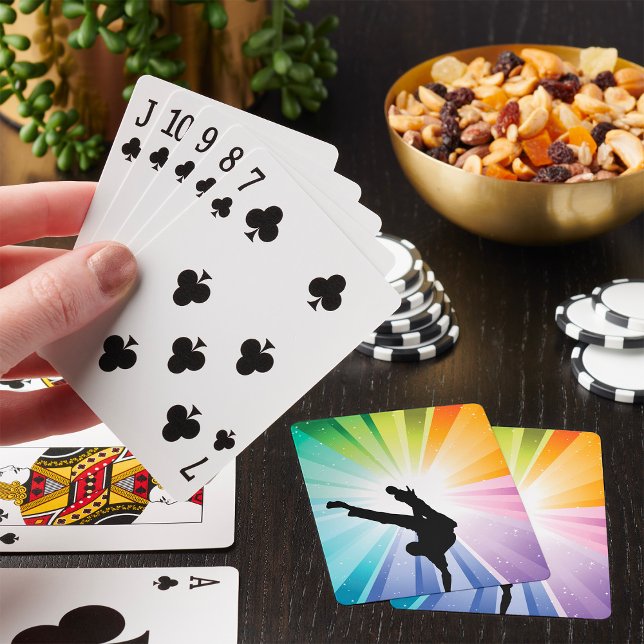 Jeu De Cartes Silhouette de breakdancer à l'explosion arc-en-cie (Créateur téléchargé)