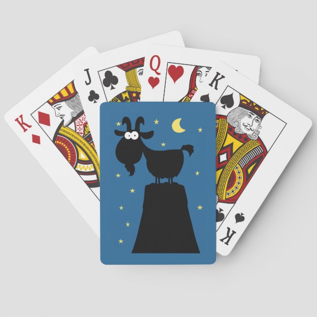 Jeu De Cartes Silhouette de chèvre sur la montagne (dos)