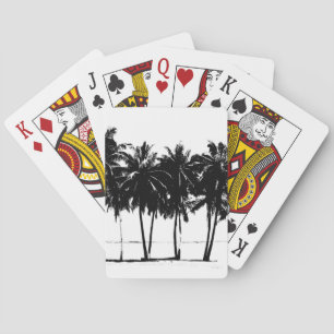 Jeu De Cartes Silhouette de palmiers blancs noirs