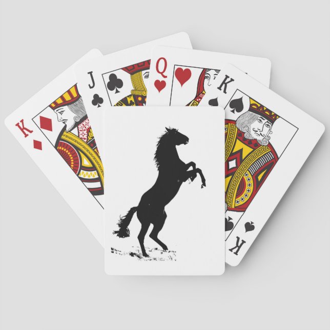 Jeu De Cartes Silhouette du cheval d'élevage (dos)