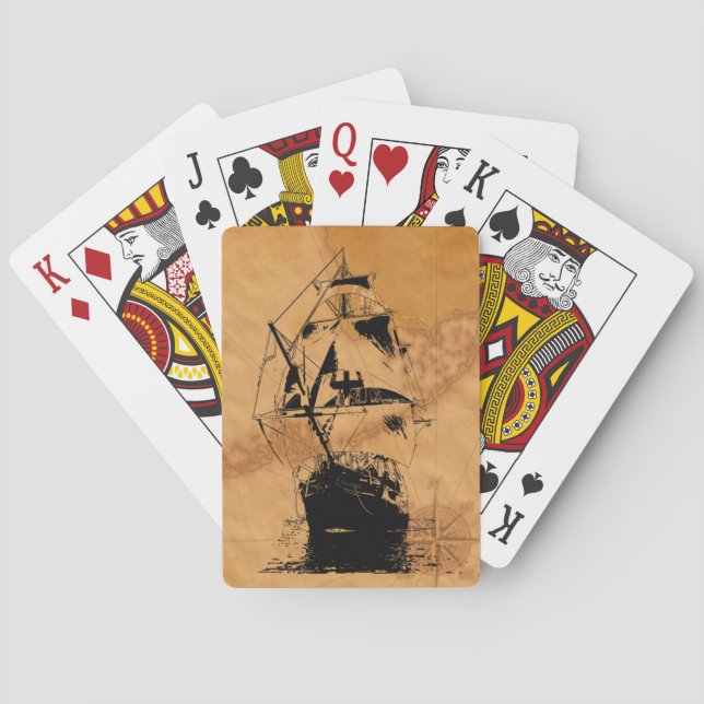 Jeu De Cartes Silhouette du navire noir (dos)