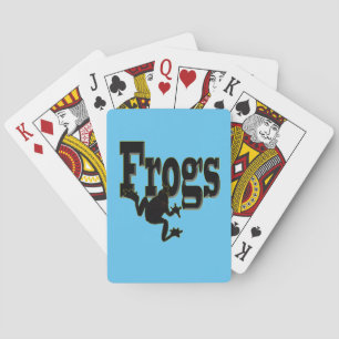 Jeu De Cartes Silhouette d'une Escalade de grenouille dans le mo